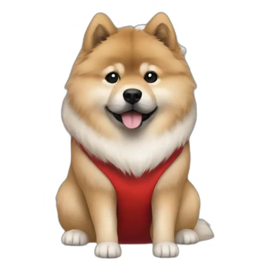 Eurasier dress as santa sticker