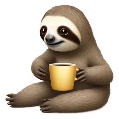sloth with a cup of coffee in his hand ￼ sticker