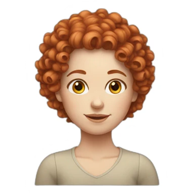 Red curly haired white girl sticker