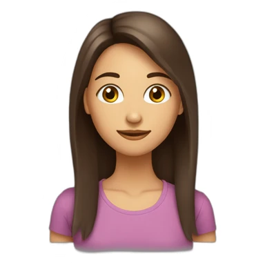 fille-brune-longs-cheveux lisses-aux-yeux-marrons-étudiante sticker