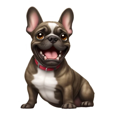 Brindle French bulldog barking sticker