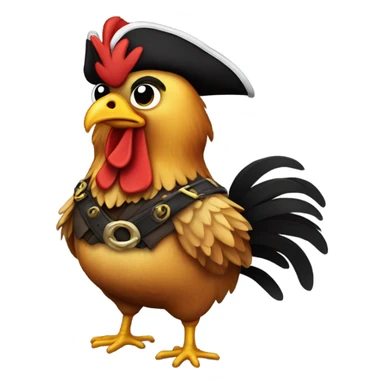 Chicken in pirate outfit sticker