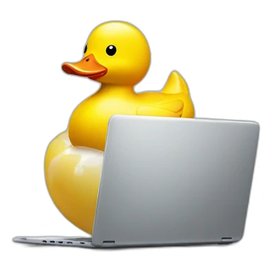 rubber duck with laptop sticker