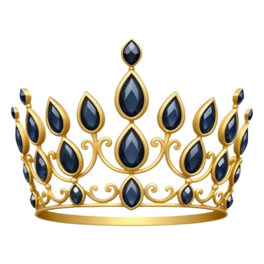 gold tiara with obsidian jewels sticker
