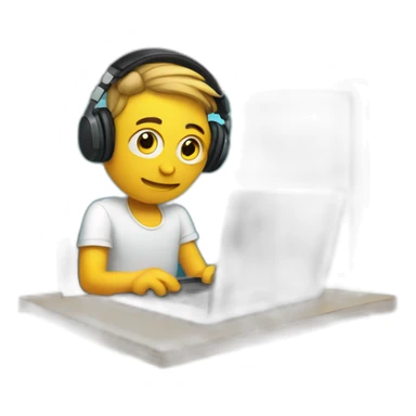 guy sitting behind his laptop producing music sticker