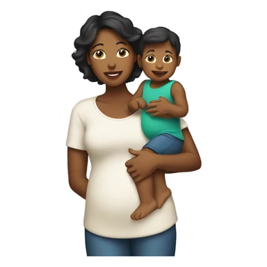 Mom with baby boy sticker