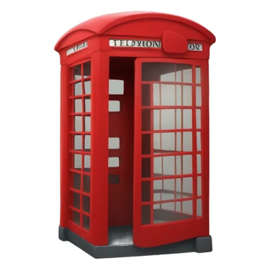 Simple red telephone booth sticker