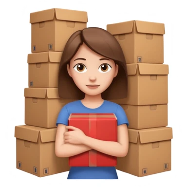 Woman with armful of boxes












 sticker