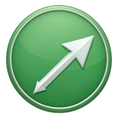 make me a emoji with green circle with a white arrow gonig up sticker