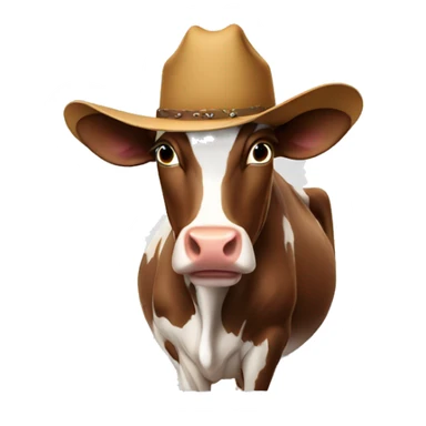 Cow wearing a cowboy hat sticker