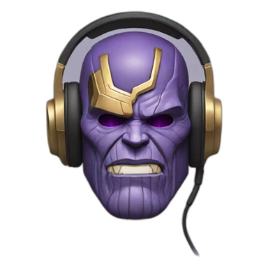 thanos with headphones sticker