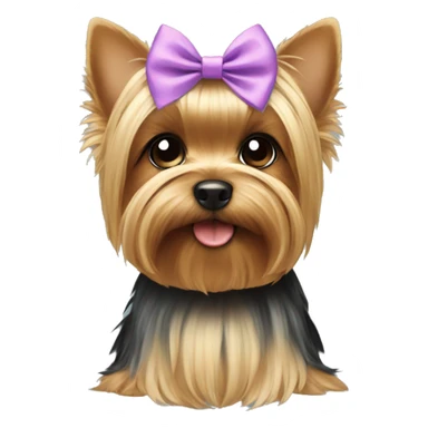 yorkie with a bow sticker