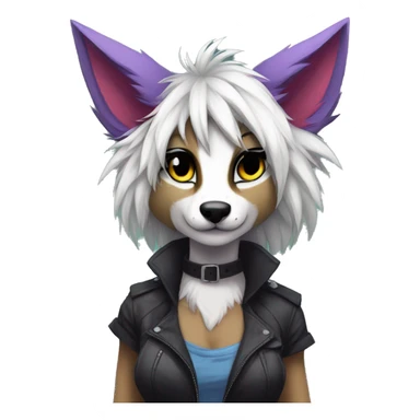 Edgy anthro furry by Falvie, AngieWolf full body sticker