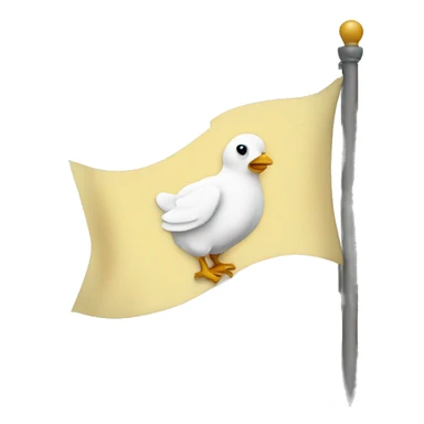 White flag with baby chick logo sticker