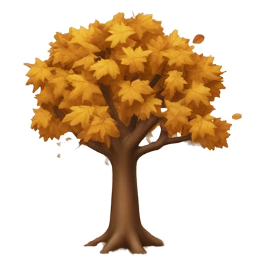 autumn tree with leaves falling  sticker