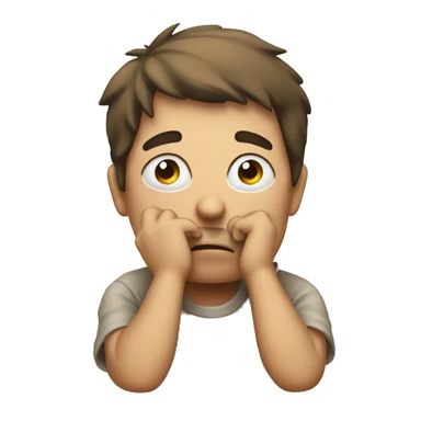 emoji thinking while throwing up sticker