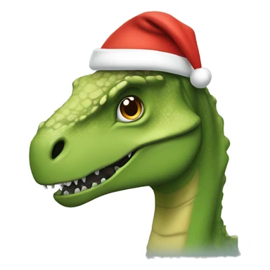 dinosaur with santa hat sticker