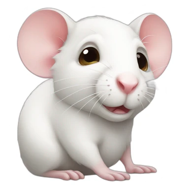 White rat sticker