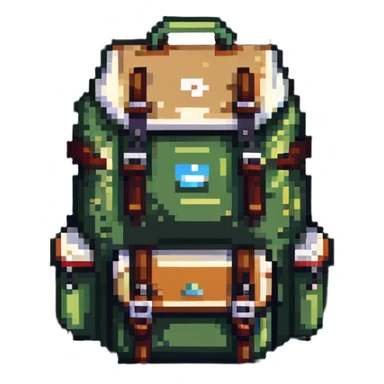 white hiking camping backpack sticker