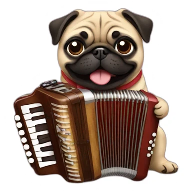 pug playing accordion sticker