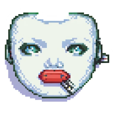 a face with a zipper across its lips, representing 'zip on lips' sticker