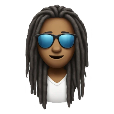 Sunglasses emoji with dreads sticker