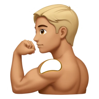 Create a shoulder emoji with all 3 delts visible. Side shoulder view. Arms down and show only shoulder part sticker