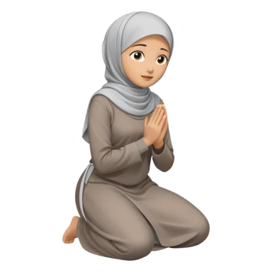 Woman Kneeling for Islamic prayer side view sticker