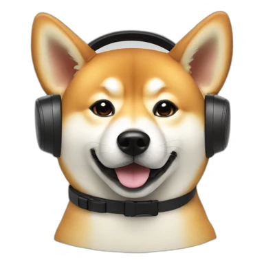 sitting shiba inu wearing vr headset sticker