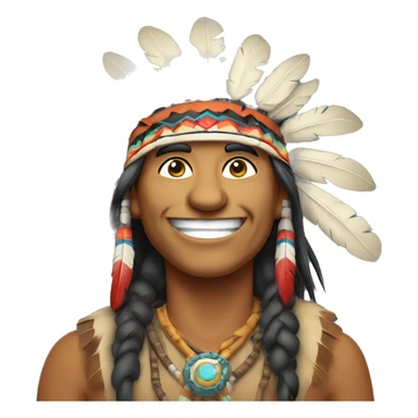American Indian chief smile sticker