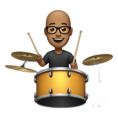 Bald Guy with glasses playing drums sticker