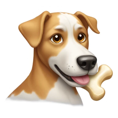Dog with bone sticker