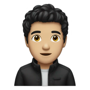 boy with black hair in a black jacket sticker