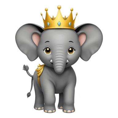 Elephant calf with small crown symbol on head. sticker