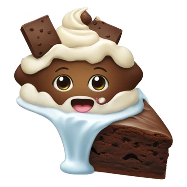Brownie with ice cream sticker