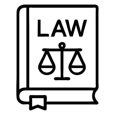 outlined icon of law with law book, professional look sticker