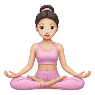 asian yoga girl light pink clothes  sticker