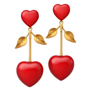 3D rending,  detailed Luxury, cherry shape earrings  sticker