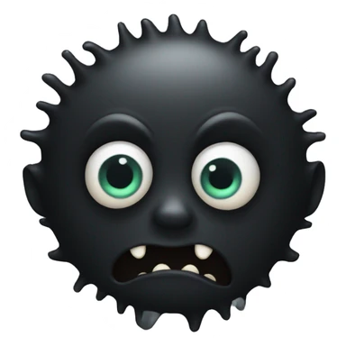 a black creature with 13 eyes sticker