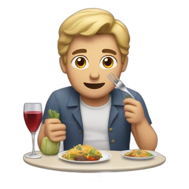 Man having dinner sticker