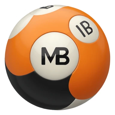 Pool ball back ball with the “MB” written on it. sticker