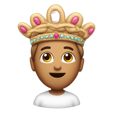 A pink bean (the Mexican food) wearing a tiara sticker