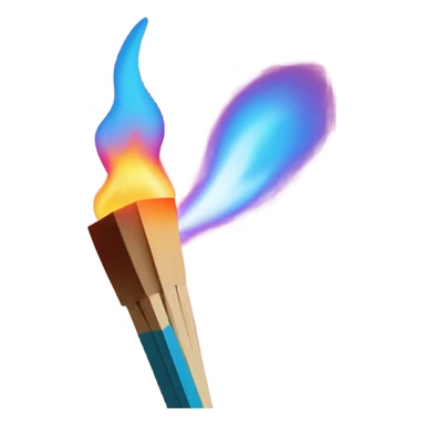 Pink and blue neon a burning match sticker