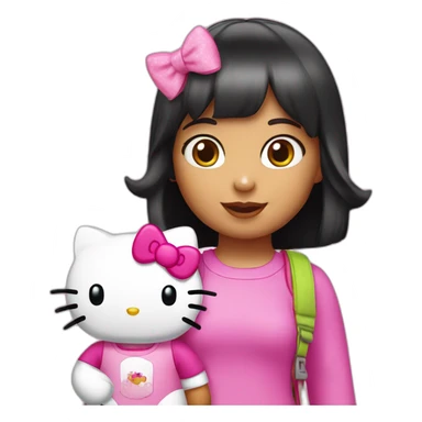 Hello kitty with Dora sticker