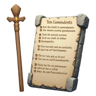 Ten commandments tablets and staff simplify sticker