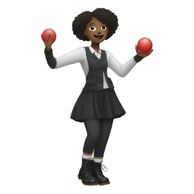 A Karen doing juggling and using doc martens sticker