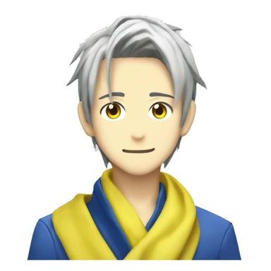 ryoji mochizuki persona 3 holding his yellow scarf blue eyes  sticker