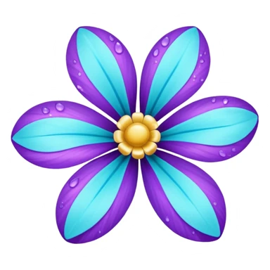 glitter purple and cian flower sticker
