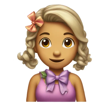 girl dinosaur with bow sticker