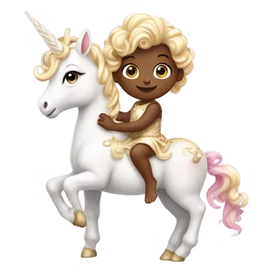 Baby on a unicorn sticker